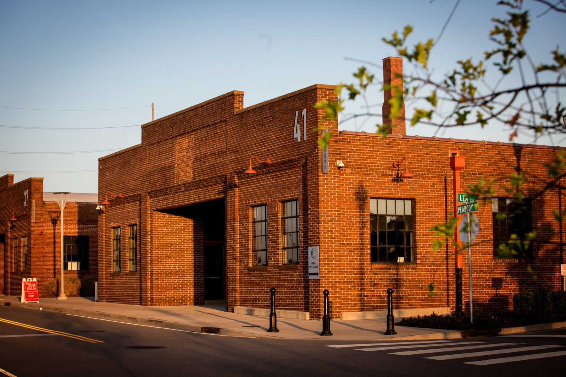 The Nashville Entrepreneur Center at 41 Peabody Street, photographed at sunset.